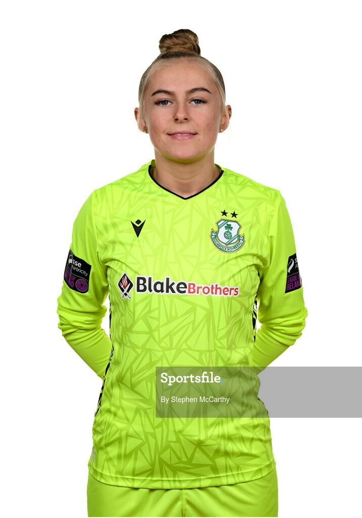 15 February 2025; Goalkeeper Summer Lawless during a Shamrock Rovers squad portraits session at Tallaght Stadium in Dublin. Photo by Stephen McCarthy/Sportsfile
