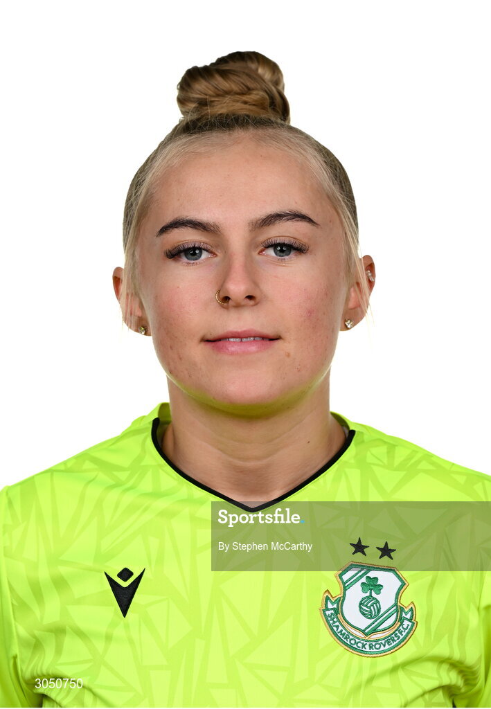 15 February 2025; Goalkeeper Summer Lawless during a Shamrock Rovers squad portraits session at Tallaght Stadium in Dublin. Photo by Stephen McCarthy/Sportsfile