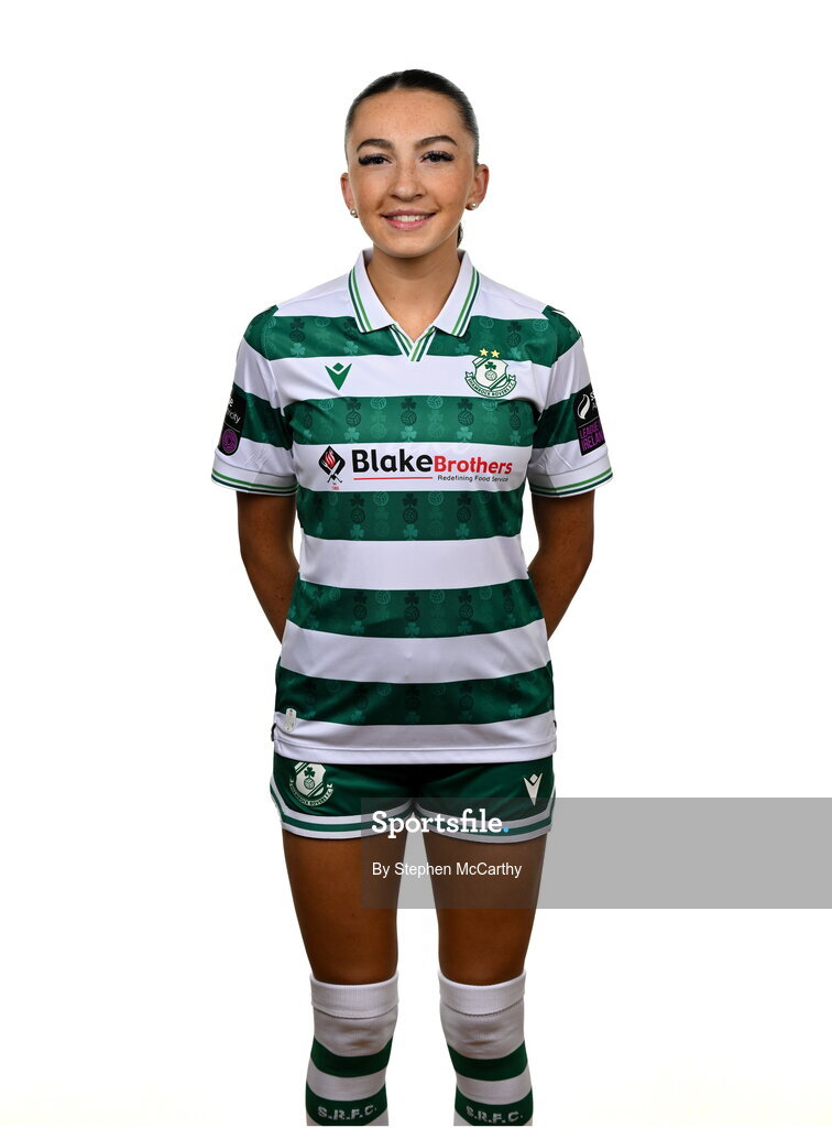 15 February 2025; Ella Kelly during a Shamrock Rovers squad portraits session at Tallaght Stadium in Dublin. Photo by Stephen McCarthy/Sportsfile