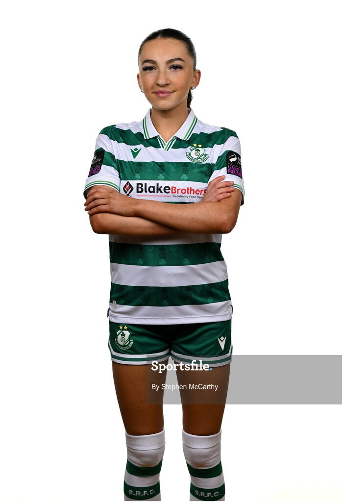15 February 2025; Ella Kelly during a Shamrock Rovers squad portraits session at Tallaght Stadium in Dublin. Photo by Stephen McCarthy/Sportsfile