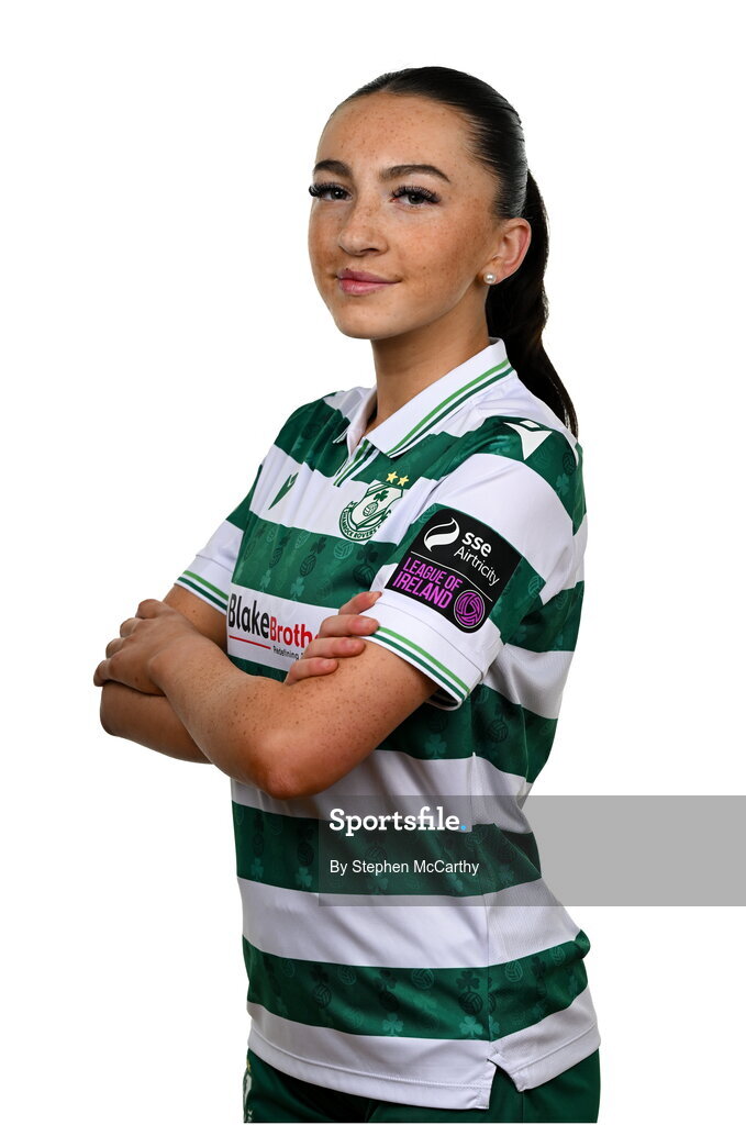 15 February 2025; Ella Kelly during a Shamrock Rovers squad portraits session at Tallaght Stadium in Dublin. Photo by Stephen McCarthy/Sportsfile