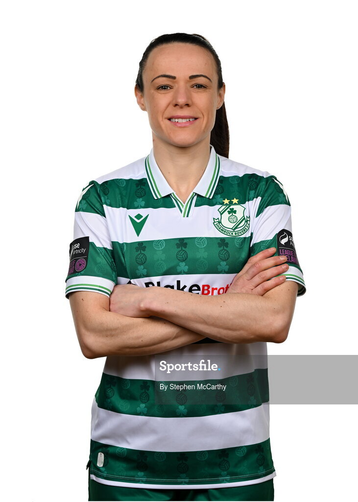 15 February 2025; Áine O'Gorman during a Shamrock Rovers squad portraits session at Tallaght Stadium in Dublin. Photo by Stephen McCarthy/Sportsfile