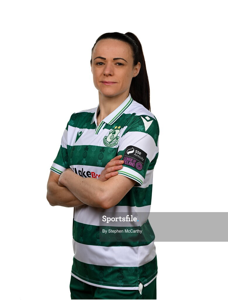 15 February 2025; Áine O'Gorman during a Shamrock Rovers squad portraits session at Tallaght Stadium in Dublin. Photo by Stephen McCarthy/Sportsfile