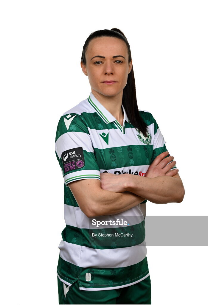 15 February 2025; Áine O'Gorman during a Shamrock Rovers squad portraits session at Tallaght Stadium in Dublin. Photo by Stephen McCarthy/Sportsfile