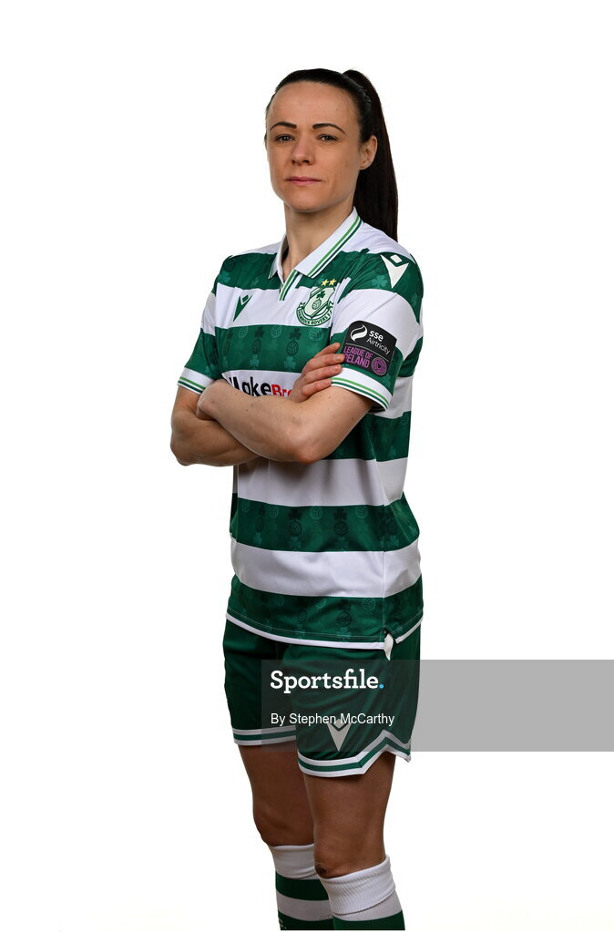 15 February 2025; Áine O'Gorman during a Shamrock Rovers squad portraits session at Tallaght Stadium in Dublin. Photo by Stephen McCarthy/Sportsfile