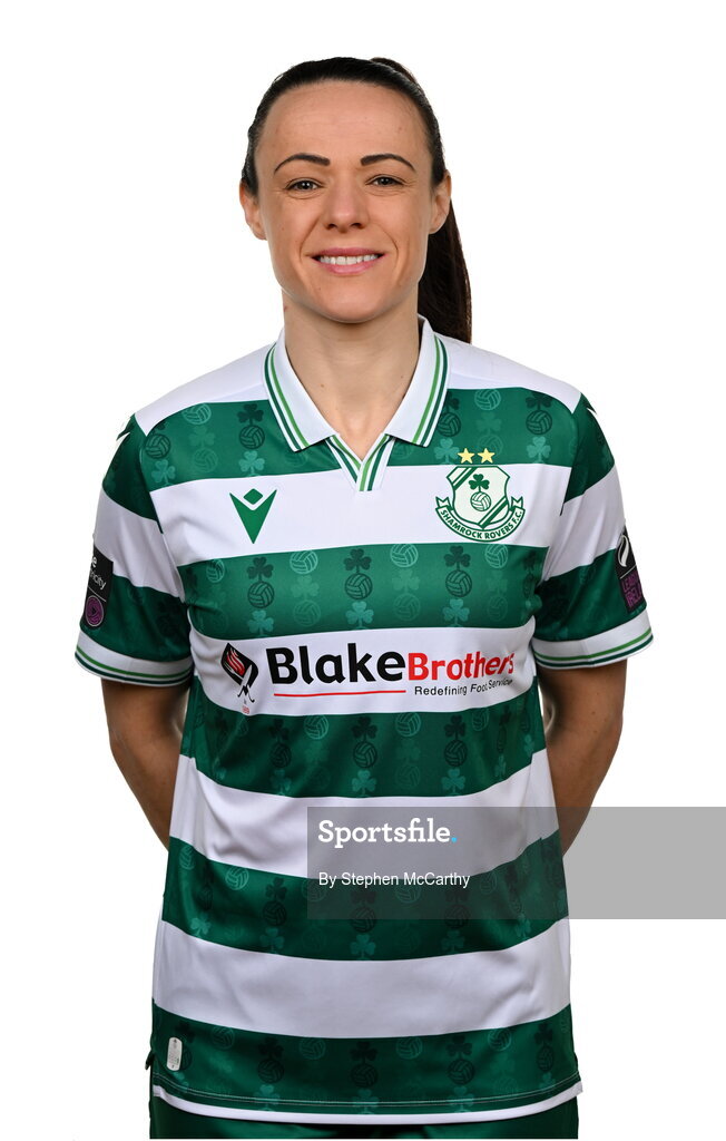 15 February 2025; Áine O'Gorman during a Shamrock Rovers squad portraits session at Tallaght Stadium in Dublin. Photo by Stephen McCarthy/Sportsfile