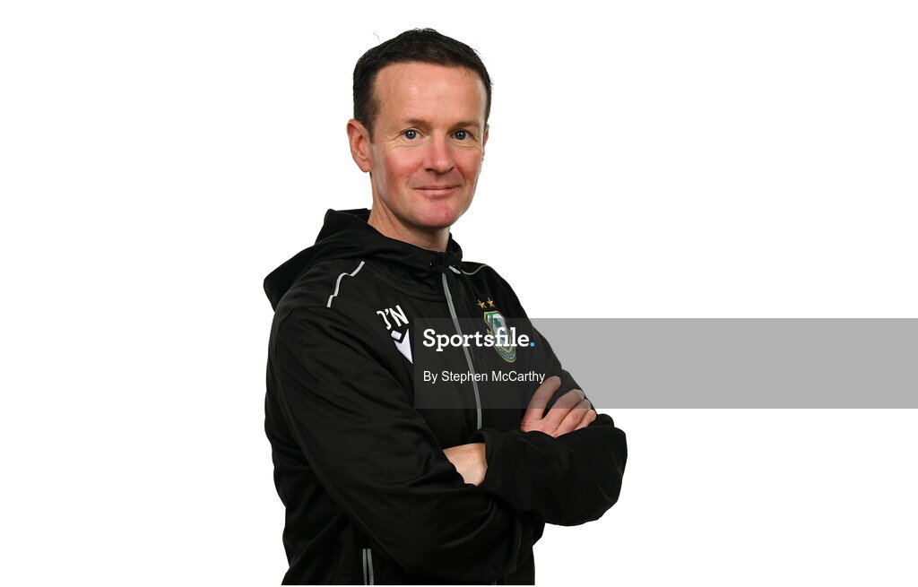 15 February 2025; Head coach Collie O'Neill during a Shamrock Rovers squad portraits session at Tallaght Stadium in Dublin. Photo by Stephen McCarthy/Sportsfile