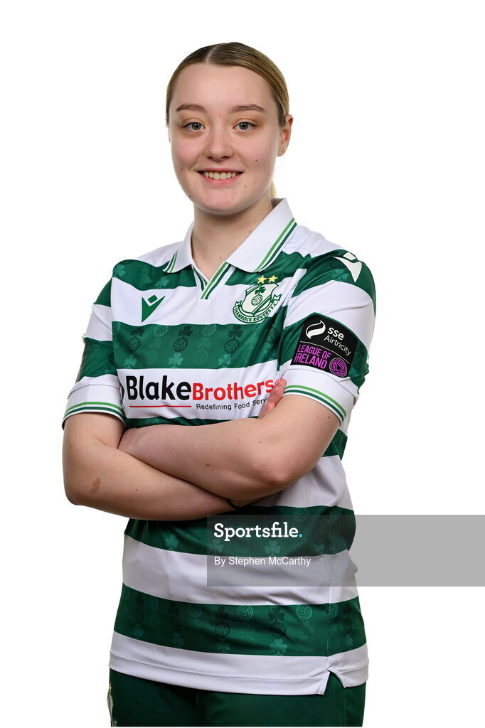 15 February 2025; Hannah Martin during a Shamrock Rovers squad portraits session at Tallaght Stadium in Dublin. Photo by Stephen McCarthy/Sportsfile