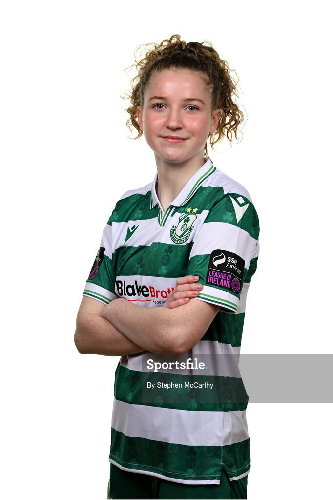 15 February 2025; Keelin Comiskey during a Shamrock Rovers squad portraits session at Tallaght Stadium in Dublin. Photo by Stephen McCarthy/Sportsfile