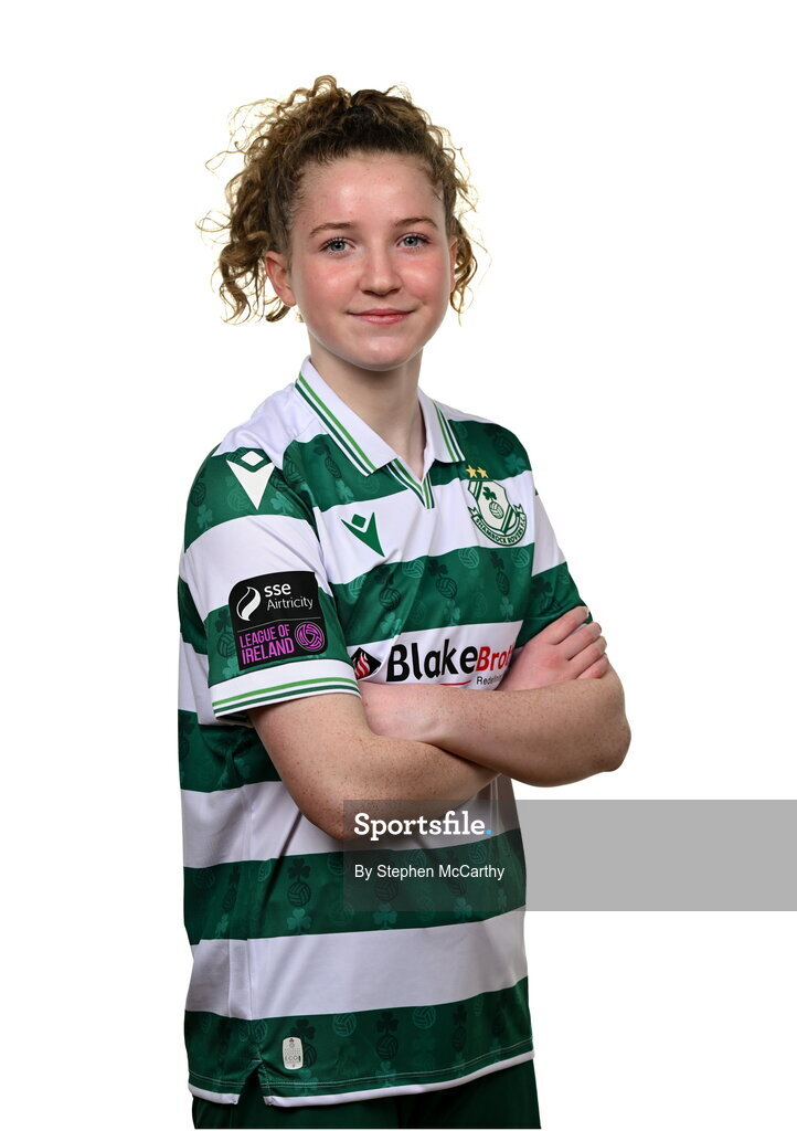15 February 2025; Keelin Comiskey during a Shamrock Rovers squad portraits session at Tallaght Stadium in Dublin. Photo by Stephen McCarthy/Sportsfile