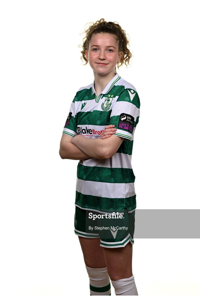 15 February 2025; Keelin Comiskey during a Shamrock Rovers squad portraits session at Tallaght Stadium in Dublin. Photo by Stephen McCarthy/Sportsfile