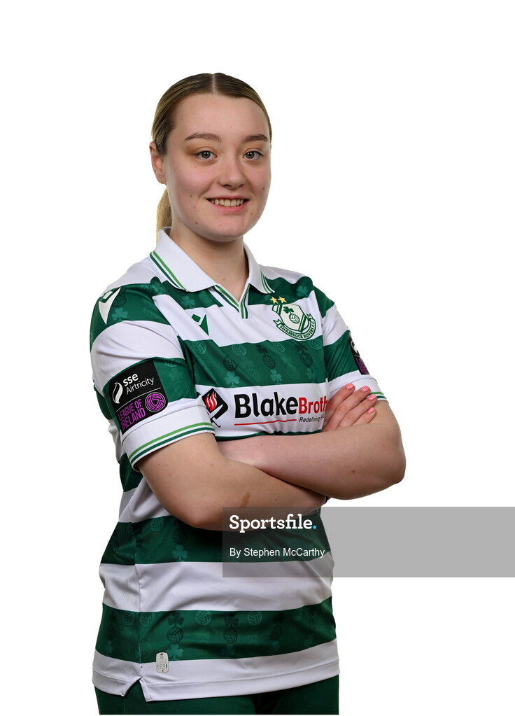 15 February 2025; Hannah Martin during a Shamrock Rovers squad portraits session at Tallaght Stadium in Dublin. Photo by Stephen McCarthy/Sportsfile