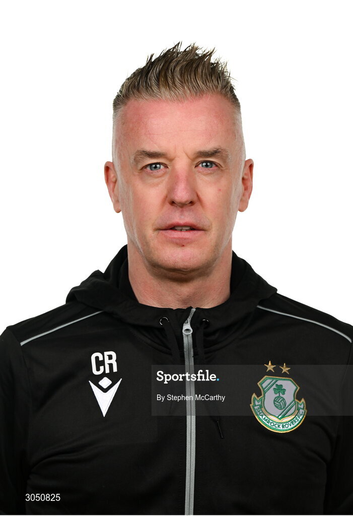 15 February 2025; Assistant head coach Ciaran Ryan during a Shamrock Rovers squad portraits session at Tallaght Stadium in Dublin. Photo by Stephen McCarthy/Sportsfile