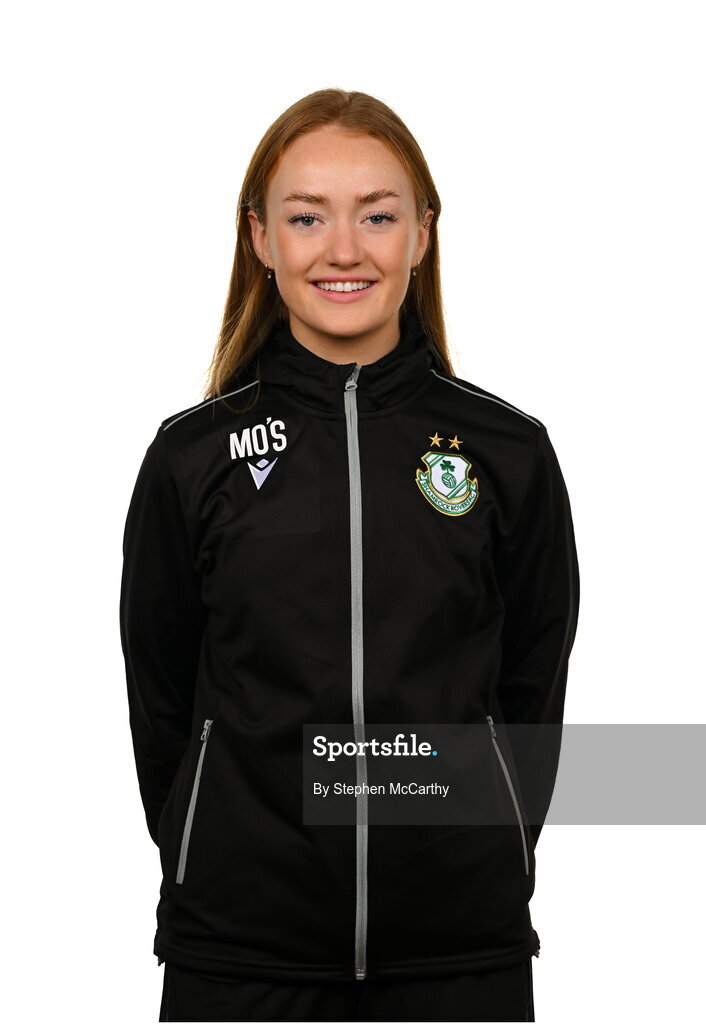 15 February 2025; Sports therapist Megan O'Shea during a Shamrock Rovers squad portraits session at Tallaght Stadium in Dublin. Photo by Stephen McCarthy/Sportsfile
