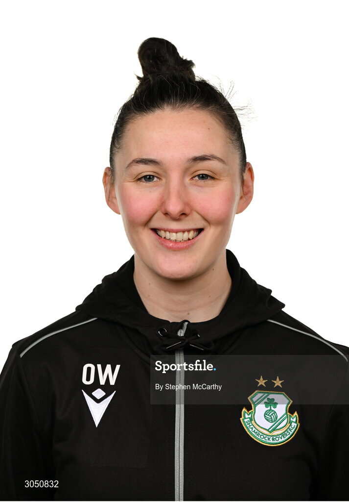 15 February 2025; Strength and conditioning coach Orlaith White during a Shamrock Rovers squad portraits session at Tallaght Stadium in Dublin. Photo by Stephen McCarthy/Sportsfile