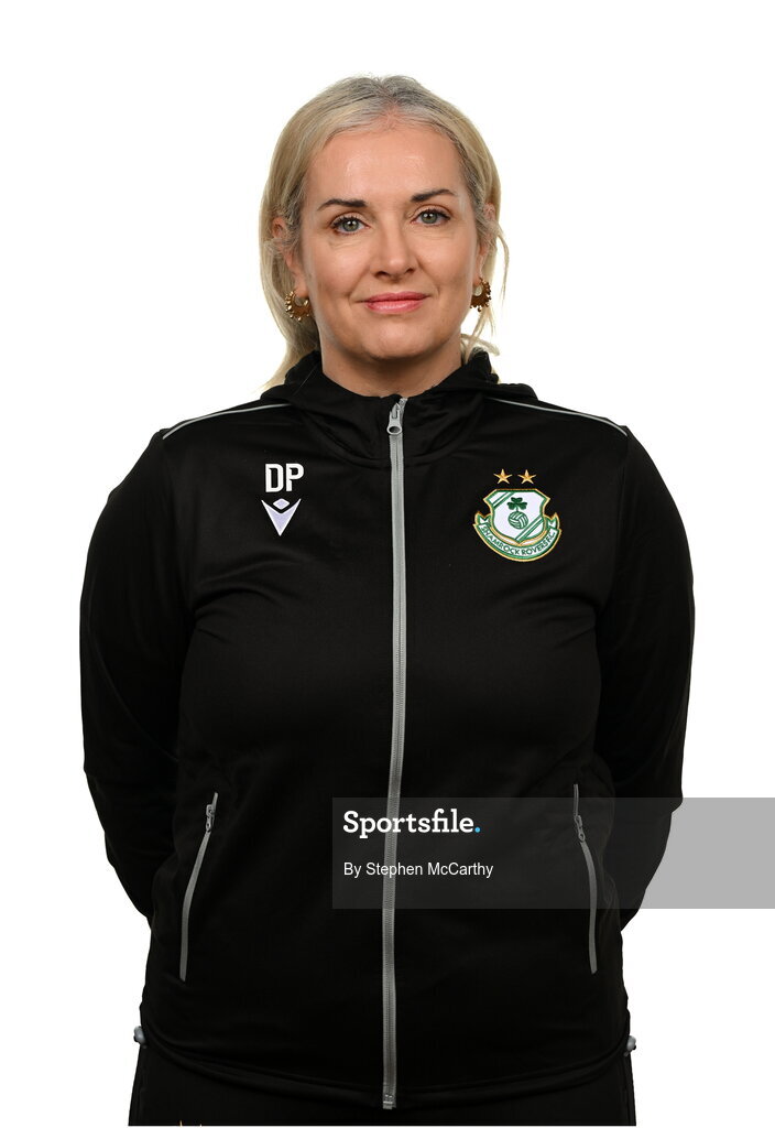 15 February 2025; Sports therapist Donna Power during a Shamrock Rovers squad portraits session at Tallaght Stadium in Dublin. Photo by Stephen McCarthy/Sportsfile