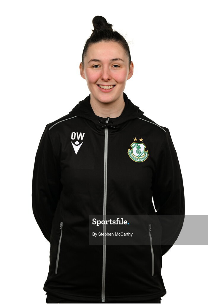 15 February 2025; Strength and conditioning coach Orlaith White during a Shamrock Rovers squad portraits session at Tallaght Stadium in Dublin. Photo by Stephen McCarthy/Sportsfile