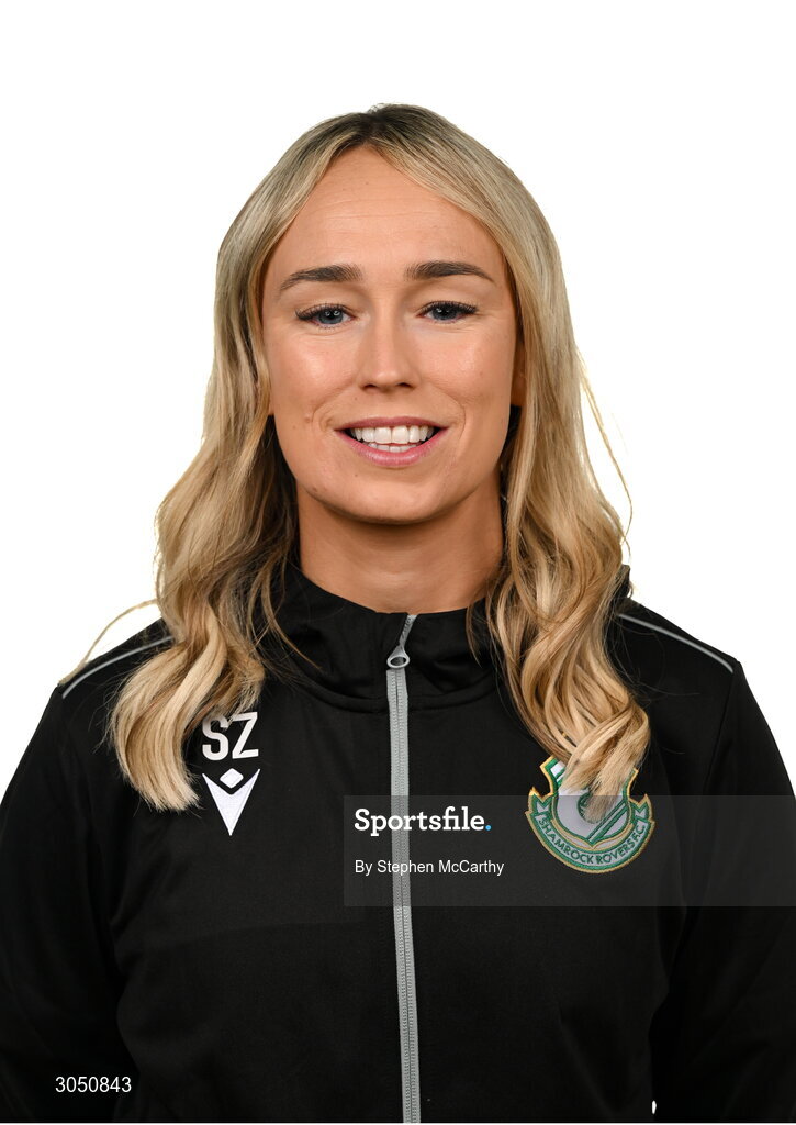15 February 2025; Assistant head coach Stephanie Zambra during a Shamrock Rovers squad portraits session at Tallaght Stadium in Dublin. Photo by Stephen McCarthy/Sportsfile