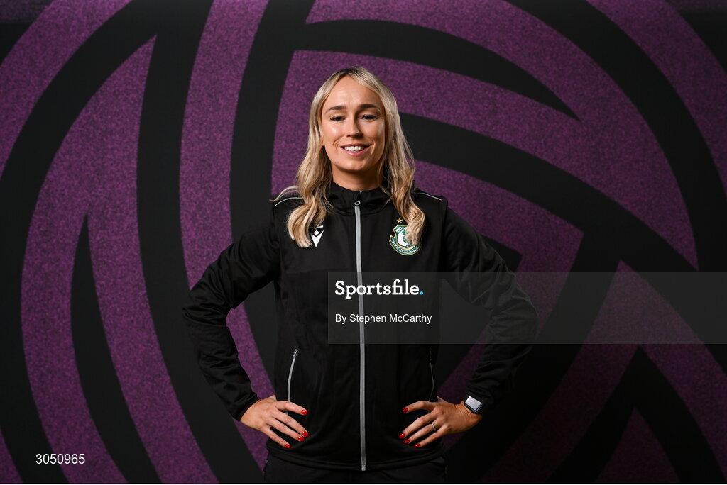 15 February 2025; Assistant head coach Stephanie Zambra during a Shamrock Rovers squad portraits session at Tallaght Stadium in Dublin. Photo by Stephen McCarthy/Sportsfile