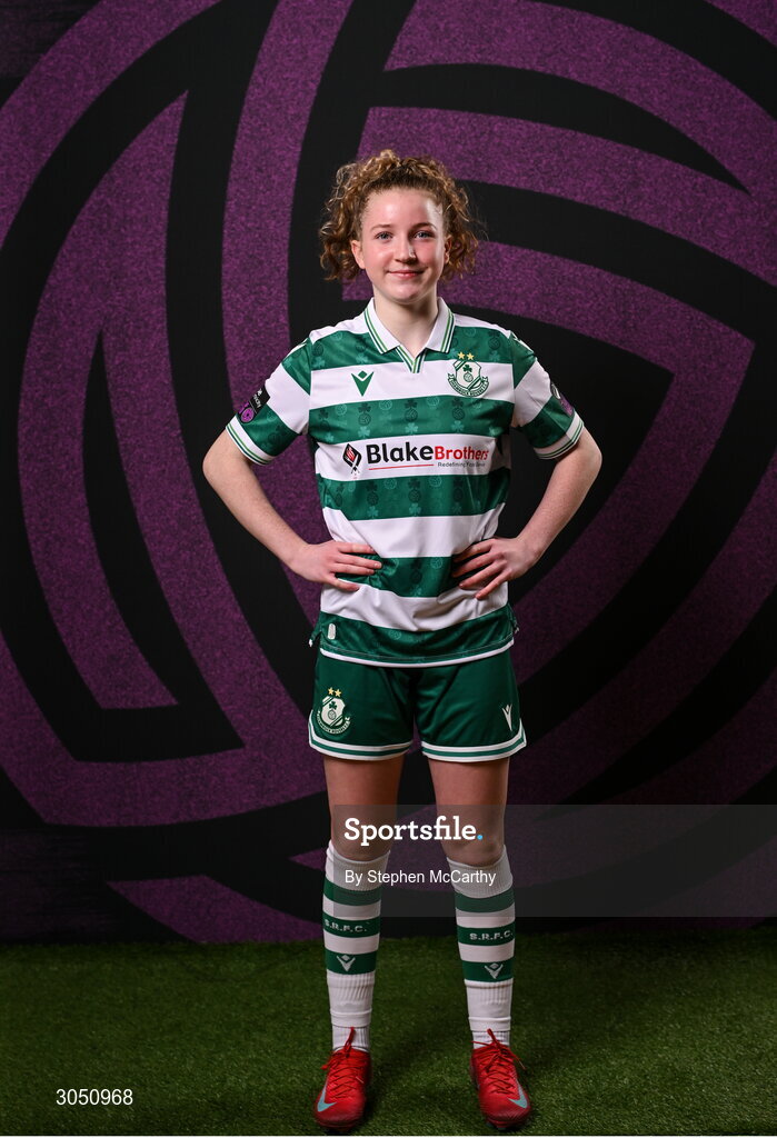 15 February 2025; Keelin Comiskey during a Shamrock Rovers squad portraits session at Tallaght Stadium in Dublin. Photo by Stephen McCarthy/Sportsfile