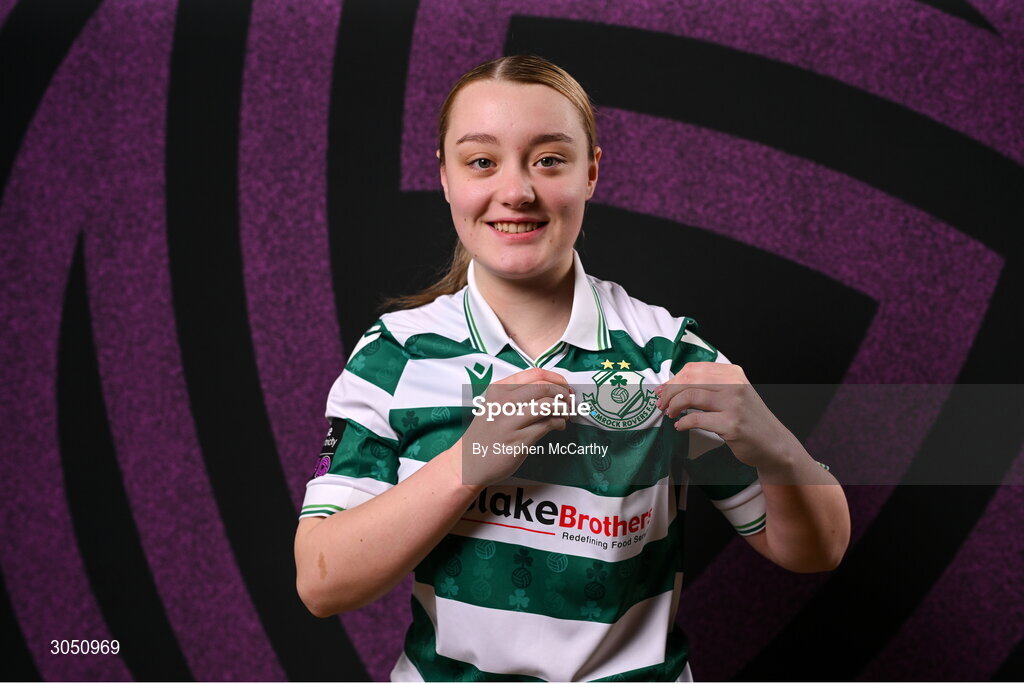 15 February 2025; Hannah Martin during a Shamrock Rovers squad portraits session at Tallaght Stadium in Dublin. Photo by Stephen McCarthy/Sportsfile