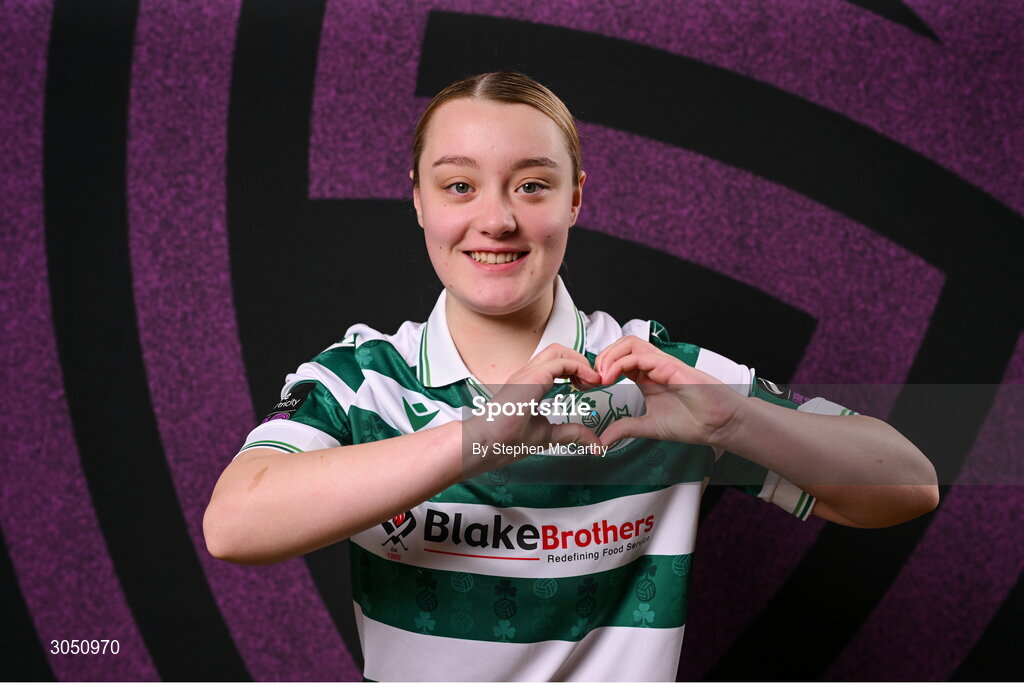 15 February 2025; Hannah Martin during a Shamrock Rovers squad portraits session at Tallaght Stadium in Dublin. Photo by Stephen McCarthy/Sportsfile