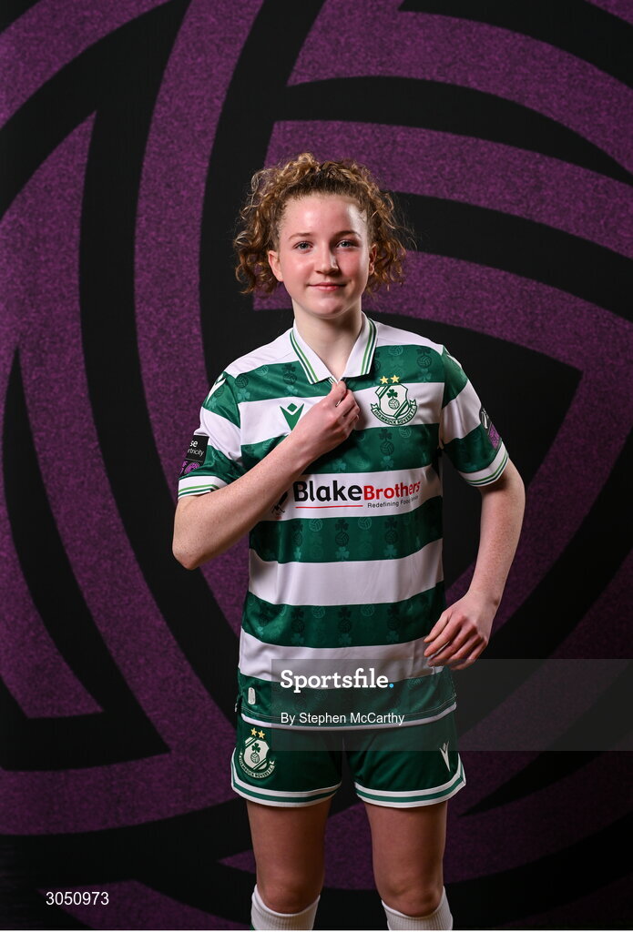 15 February 2025; Keelin Comiskey during a Shamrock Rovers squad portraits session at Tallaght Stadium in Dublin. Photo by Stephen McCarthy/Sportsfile