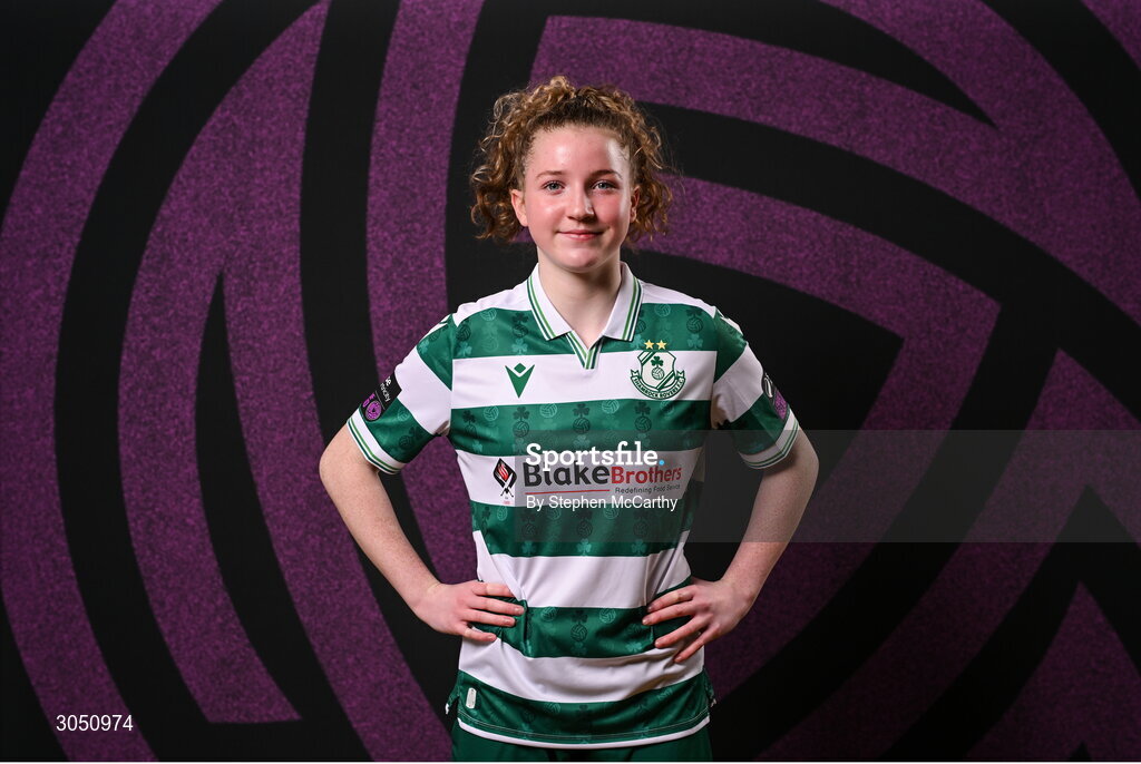 15 February 2025; Keelin Comiskey during a Shamrock Rovers squad portraits session at Tallaght Stadium in Dublin. Photo by Stephen McCarthy/Sportsfile