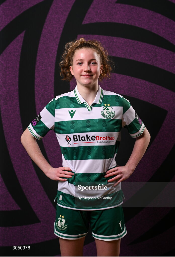 15 February 2025; Keelin Comiskey during a Shamrock Rovers squad portraits session at Tallaght Stadium in Dublin. Photo by Stephen McCarthy/Sportsfile