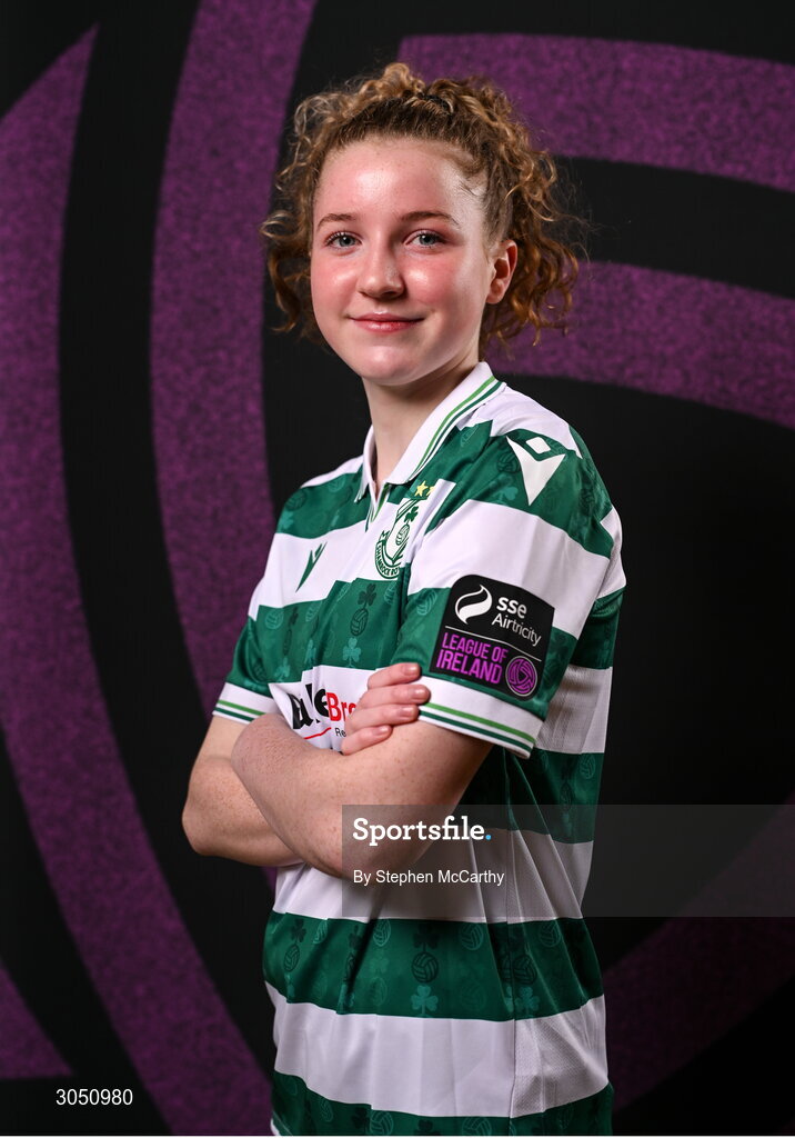 15 February 2025; Keelin Comiskey during a Shamrock Rovers squad portraits session at Tallaght Stadium in Dublin. Photo by Stephen McCarthy/Sportsfile