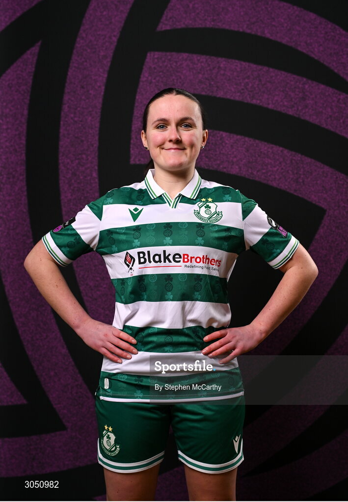 15 February 2025; Aoife Brophy during a Shamrock Rovers squad portraits session at Tallaght Stadium in Dublin. Photo by Stephen McCarthy/Sportsfile