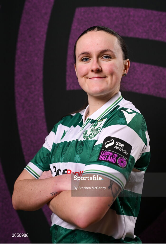 15 February 2025; Aoife Brophy during a Shamrock Rovers squad portraits session at Tallaght Stadium in Dublin. Photo by Stephen McCarthy/Sportsfile