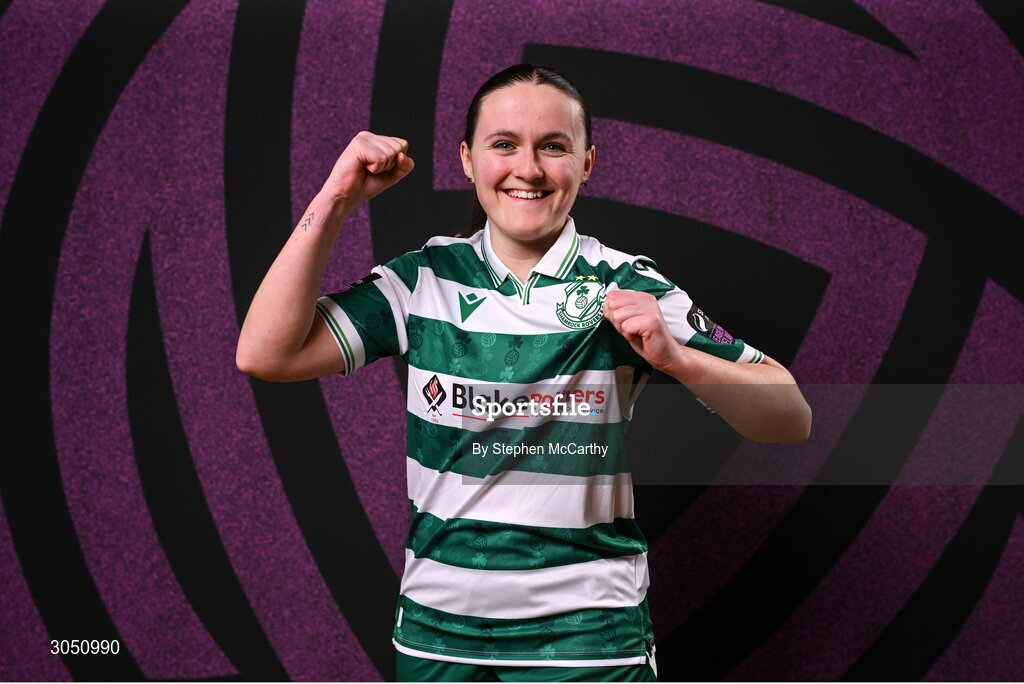 15 February 2025; Aoife Brophy during a Shamrock Rovers squad portraits session at Tallaght Stadium in Dublin. Photo by Stephen McCarthy/Sportsfile