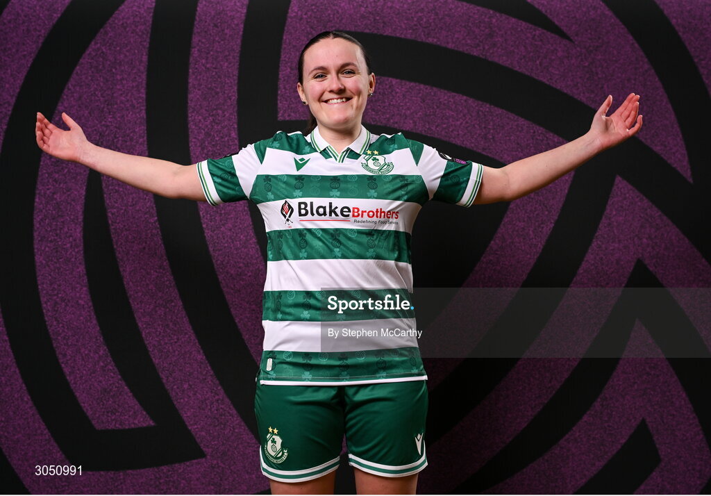 15 February 2025; Aoife Brophy during a Shamrock Rovers squad portraits session at Tallaght Stadium in Dublin. Photo by Stephen McCarthy/Sportsfile