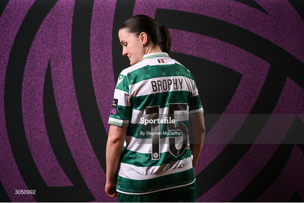 15 February 2025; Aoife Brophy during a Shamrock Rovers squad portraits session at Tallaght Stadium in Dublin. Photo by Stephen McCarthy/Sportsfile
