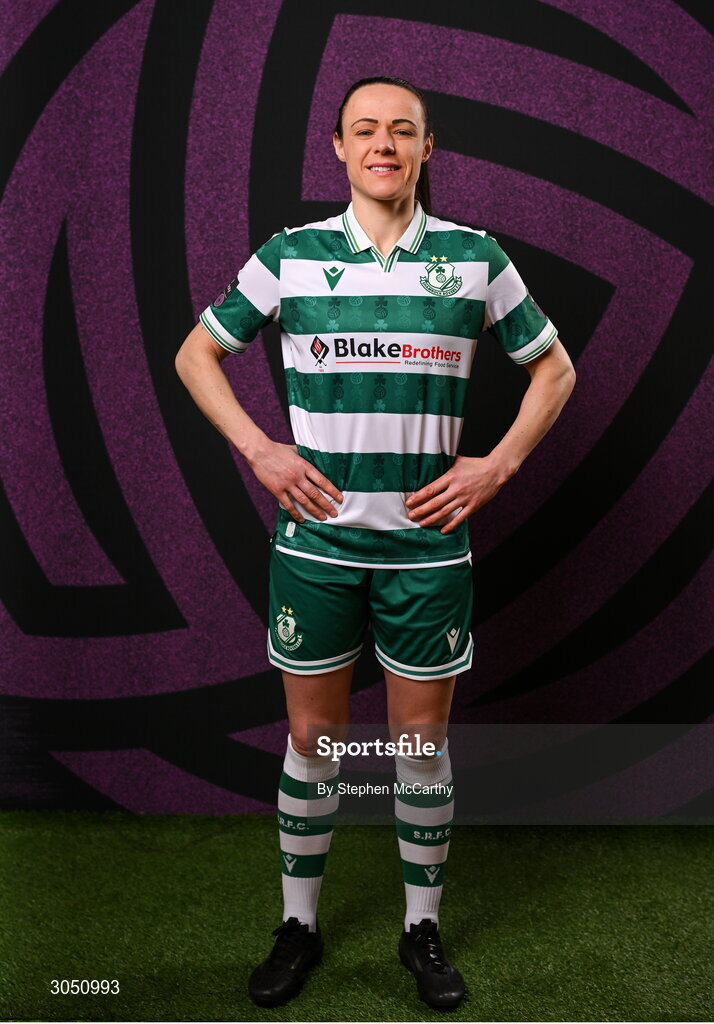 15 February 2025; Áine O'Gorman during a Shamrock Rovers squad portraits session at Tallaght Stadium in Dublin. Photo by Stephen McCarthy/Sportsfile