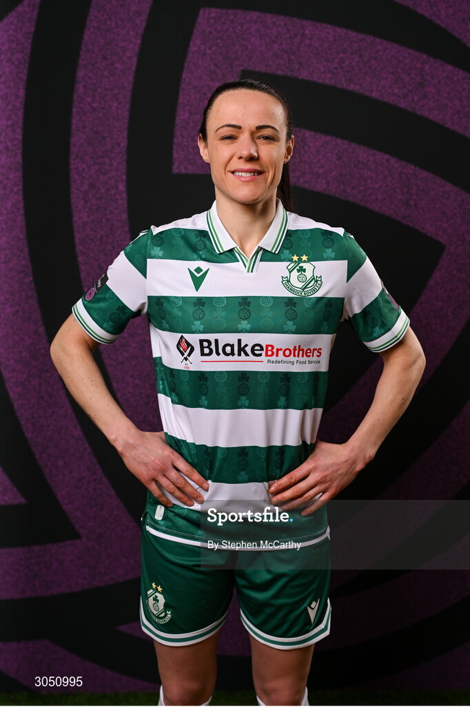 15 February 2025; Áine O'Gorman during a Shamrock Rovers squad portraits session at Tallaght Stadium in Dublin. Photo by Stephen McCarthy/Sportsfile