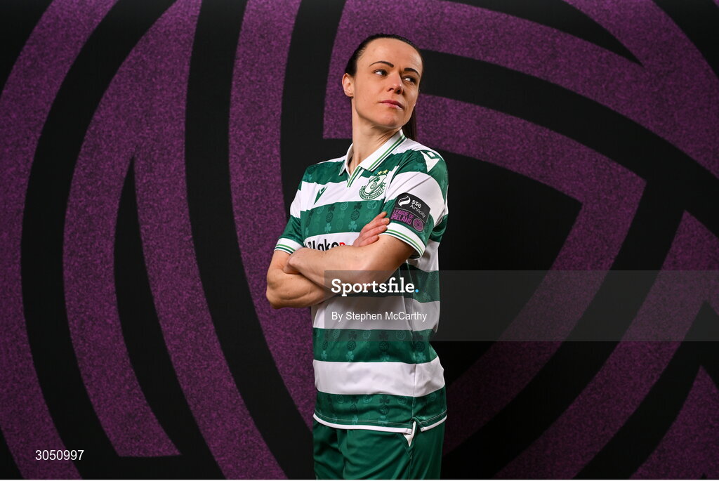 15 February 2025; Áine O'Gorman during a Shamrock Rovers squad portraits session at Tallaght Stadium in Dublin. Photo by Stephen McCarthy/Sportsfile