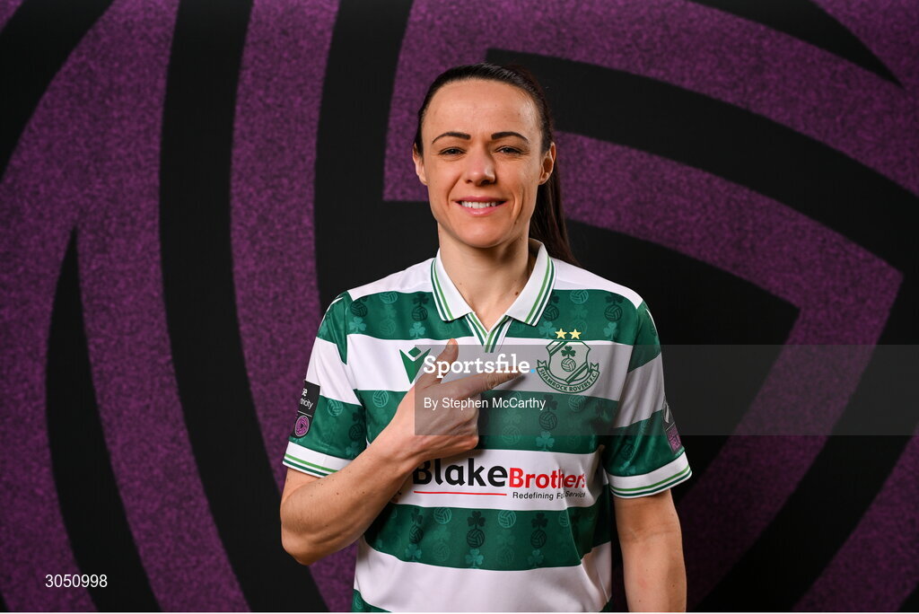 15 February 2025; Áine O'Gorman during a Shamrock Rovers squad portraits session at Tallaght Stadium in Dublin. Photo by Stephen McCarthy/Sportsfile