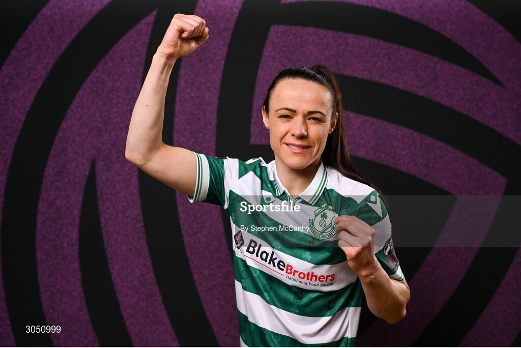 15 February 2025; Áine O'Gorman during a Shamrock Rovers squad portraits session at Tallaght Stadium in Dublin. Photo by Stephen McCarthy/Sportsfile