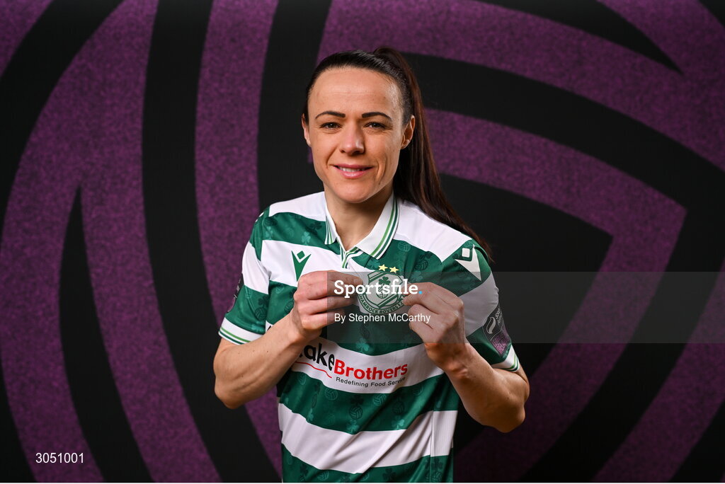 15 February 2025; Áine O'Gorman during a Shamrock Rovers squad portraits session at Tallaght Stadium in Dublin. Photo by Stephen McCarthy/Sportsfile