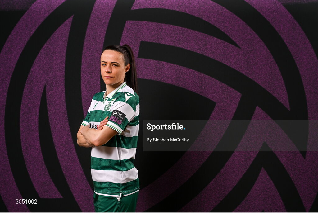 15 February 2025; Áine O'Gorman during a Shamrock Rovers squad portraits session at Tallaght Stadium in Dublin. Photo by Stephen McCarthy/Sportsfile