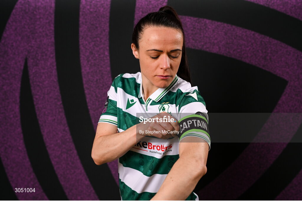 15 February 2025; Áine O'Gorman during a Shamrock Rovers squad portraits session at Tallaght Stadium in Dublin. Photo by Stephen McCarthy/Sportsfile