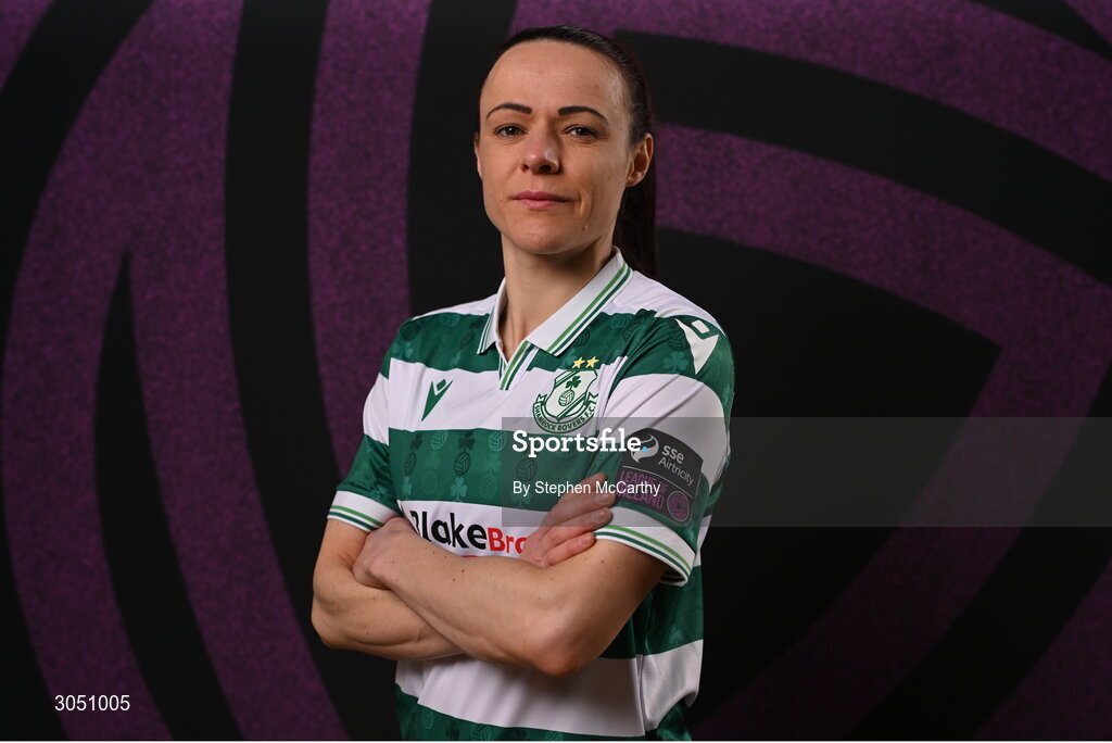 15 February 2025; Áine O'Gorman during a Shamrock Rovers squad portraits session at Tallaght Stadium in Dublin. Photo by Stephen McCarthy/Sportsfile