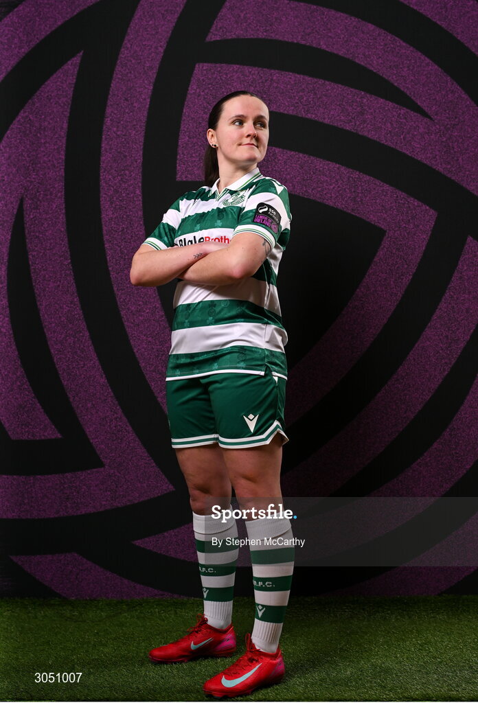 15 February 2025; Aoife Brophy during a Shamrock Rovers squad portraits session at Tallaght Stadium in Dublin. Photo by Stephen McCarthy/Sportsfile