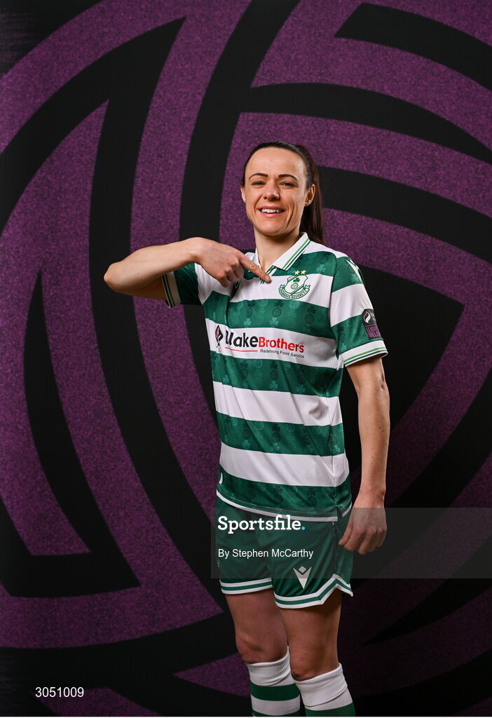 15 February 2025; Áine O'Gorman during a Shamrock Rovers squad portraits session at Tallaght Stadium in Dublin. Photo by Stephen McCarthy/Sportsfile