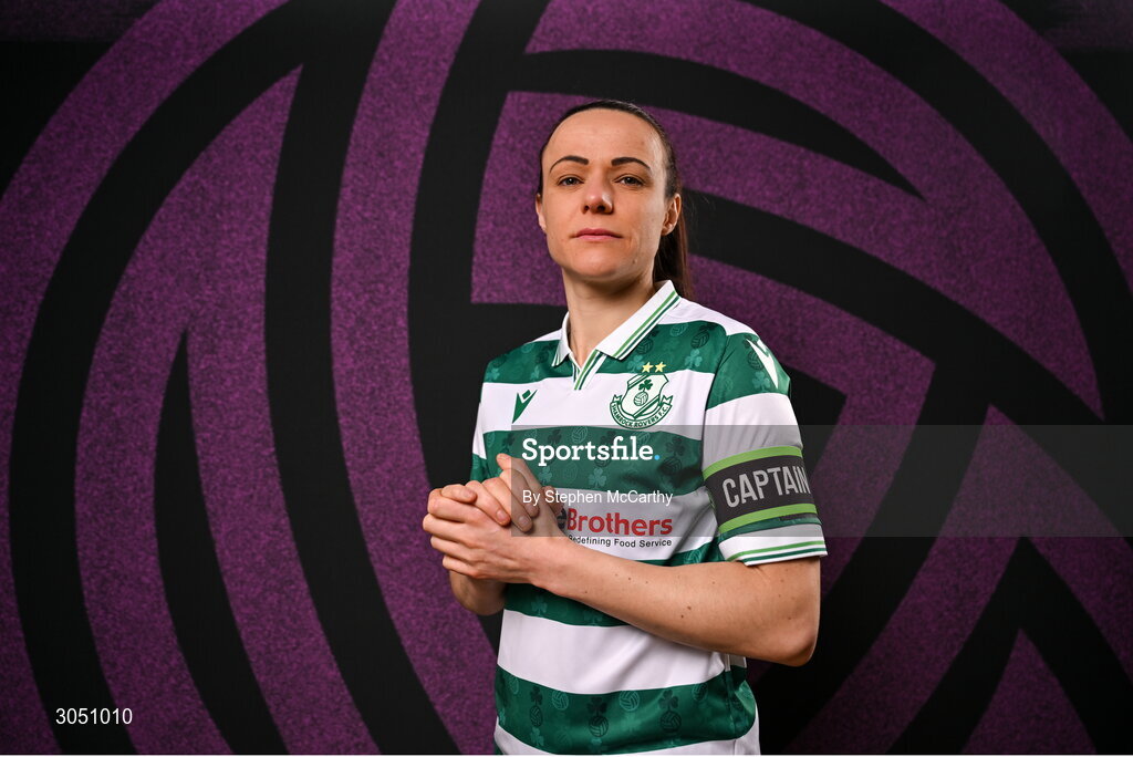 15 February 2025; Áine O'Gorman during a Shamrock Rovers squad portraits session at Tallaght Stadium in Dublin. Photo by Stephen McCarthy/Sportsfile