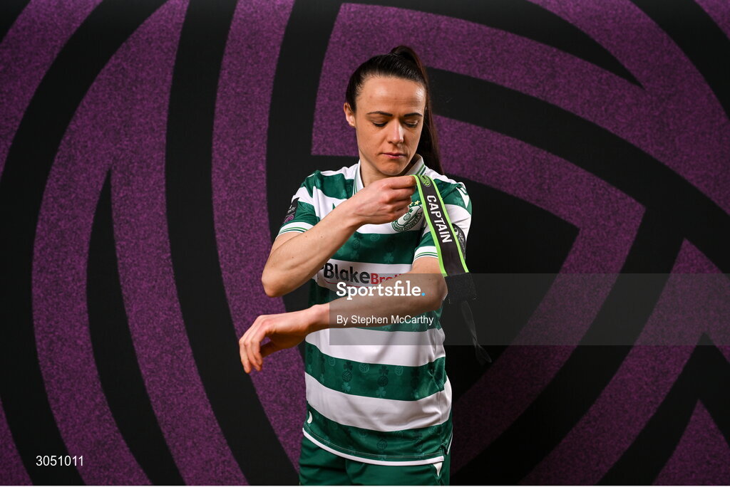 15 February 2025; Áine O'Gorman during a Shamrock Rovers squad portraits session at Tallaght Stadium in Dublin. Photo by Stephen McCarthy/Sportsfile
