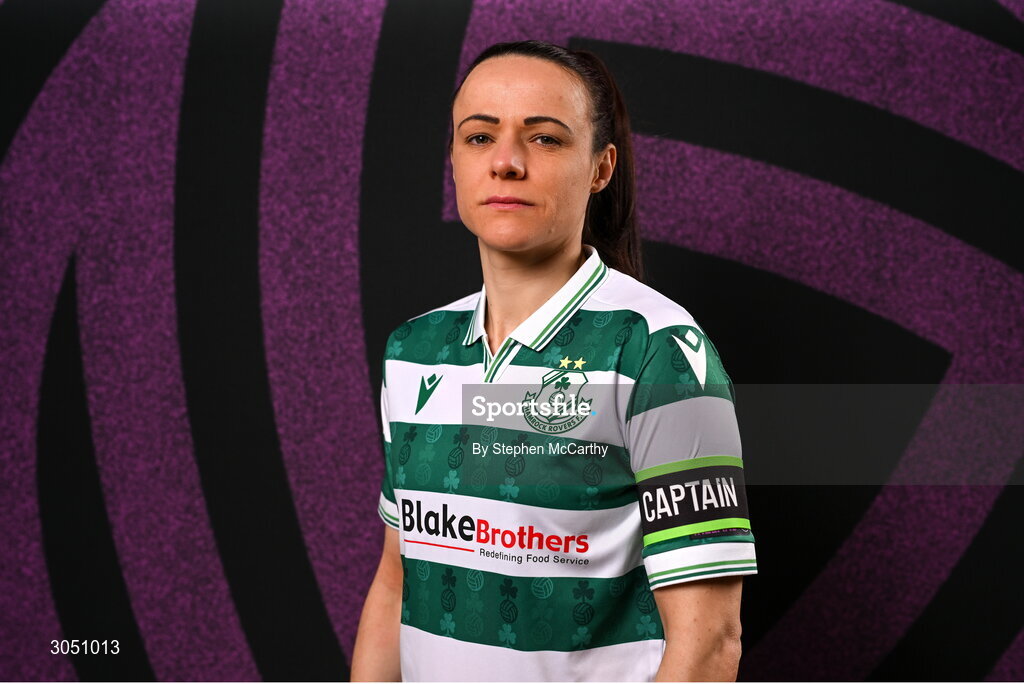 15 February 2025; Áine O'Gorman during a Shamrock Rovers squad portraits session at Tallaght Stadium in Dublin. Photo by Stephen McCarthy/Sportsfile