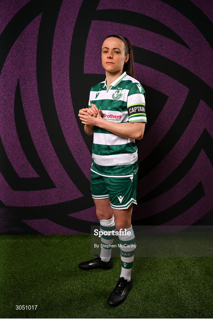 15 February 2025; Áine O'Gorman during a Shamrock Rovers squad portraits session at Tallaght Stadium in Dublin. Photo by Stephen McCarthy/Sportsfile